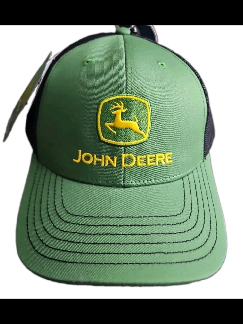 JOHN DEERE Snapback Hat Mesh Cap GREEN YELLOW BLACK New Ships In Box
